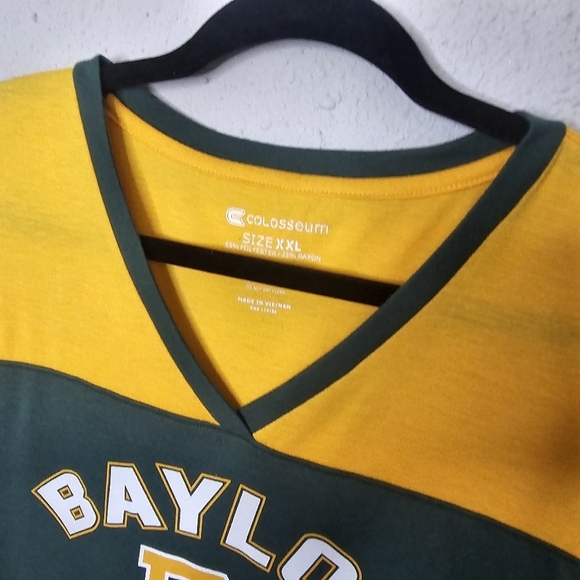 Colosseum Womens XXL Baylor University Bears Green Yellow Long Sleeve Tee Shirt - Picture 5 of 10